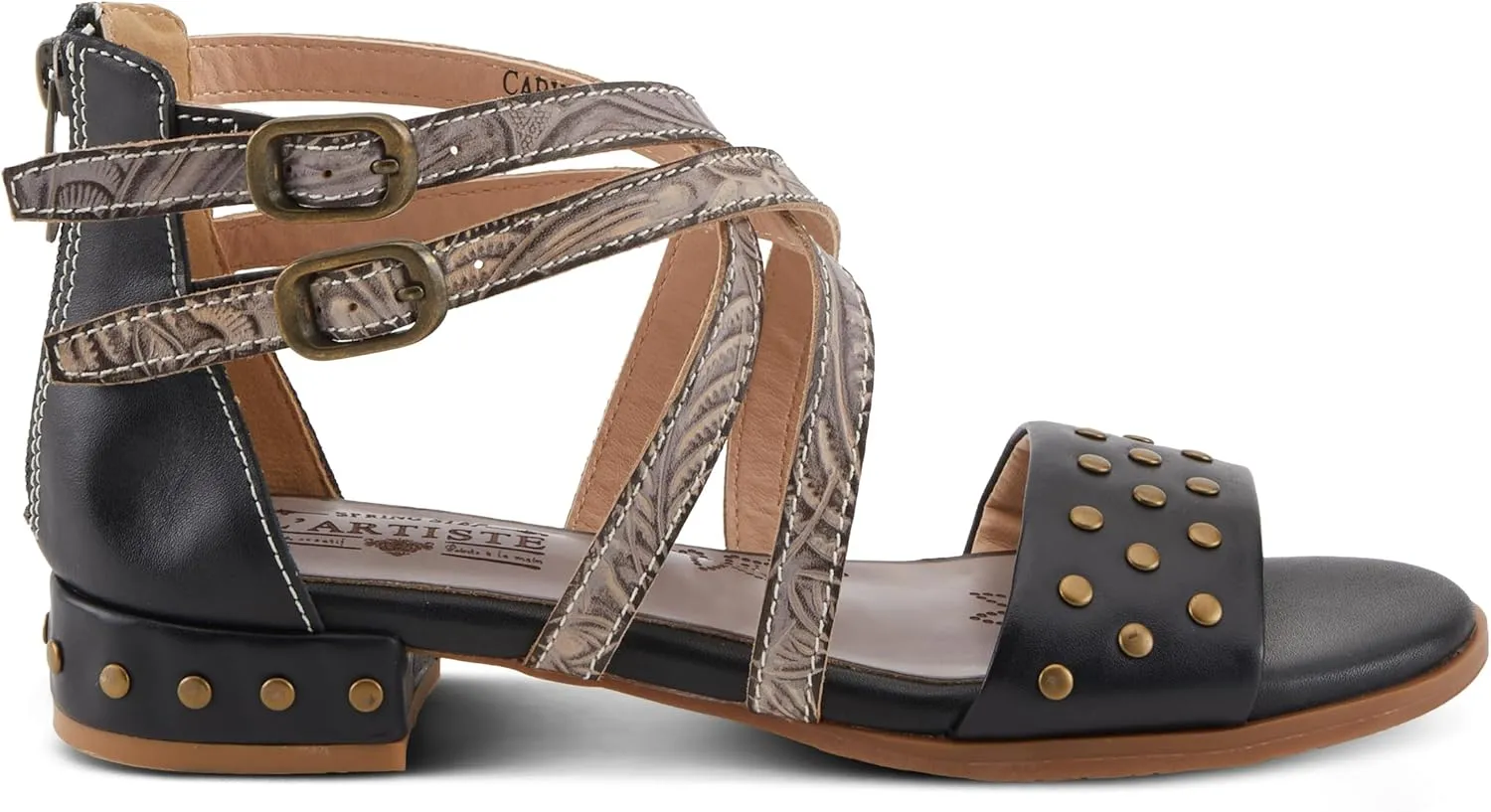 Spring Step L'Artiste Women's Carys High-Energy Stud Detail Sandals - Stylish, Snug Fit for Adventures