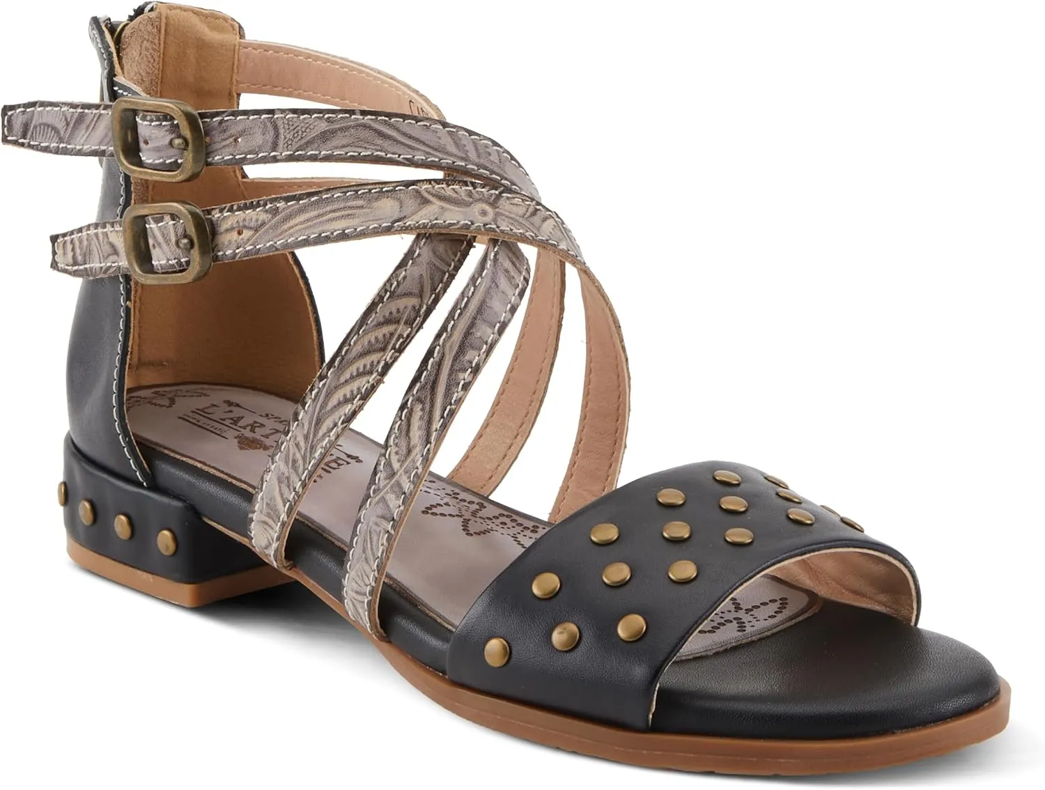 Spring Step L'Artiste Women's Carys High-Energy Stud Detail Sandals - Stylish, Snug Fit for Adventures