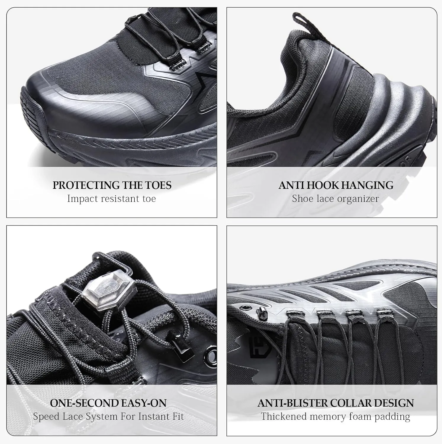 SRA Men's Trail Running Shoes Lightweight Breathable Hiking Running Shoe with Cushioned Soles Training Outdoor Athletic Snearkers Comfortable Walking Shoes for Men
