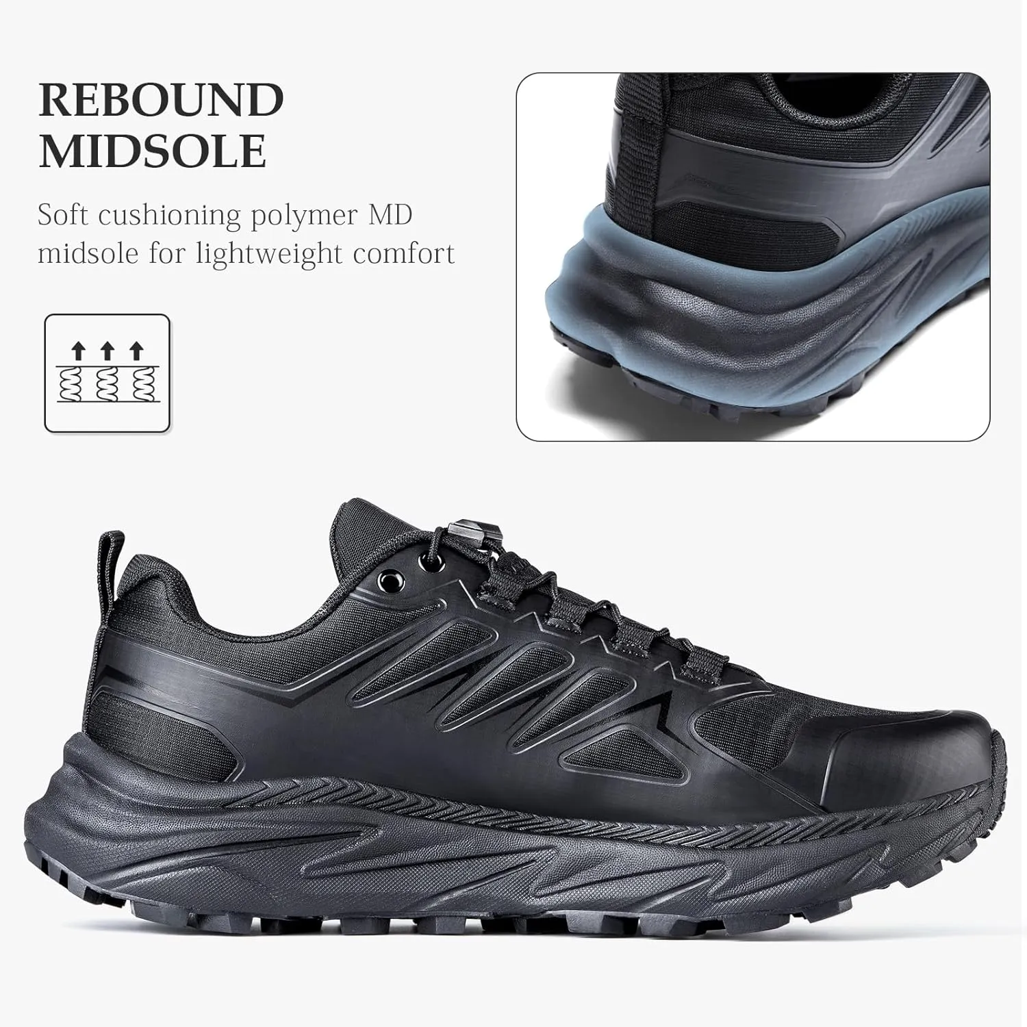 SRA Men's Trail Running Shoes Lightweight Breathable Hiking Running Shoe with Cushioned Soles Training Outdoor Athletic Snearkers Comfortable Walking Shoes for Men