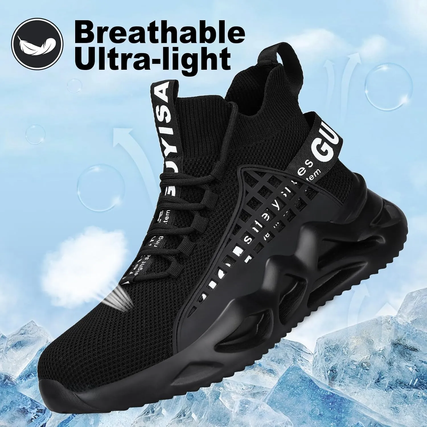 Steel Toe Shoes for Men Comfortable Work Shoes Safety Indestructible Puncture Proof Lightweight Steel Toe Sneakers Construction Work Utility Footwear Construction Industrial Sneakers