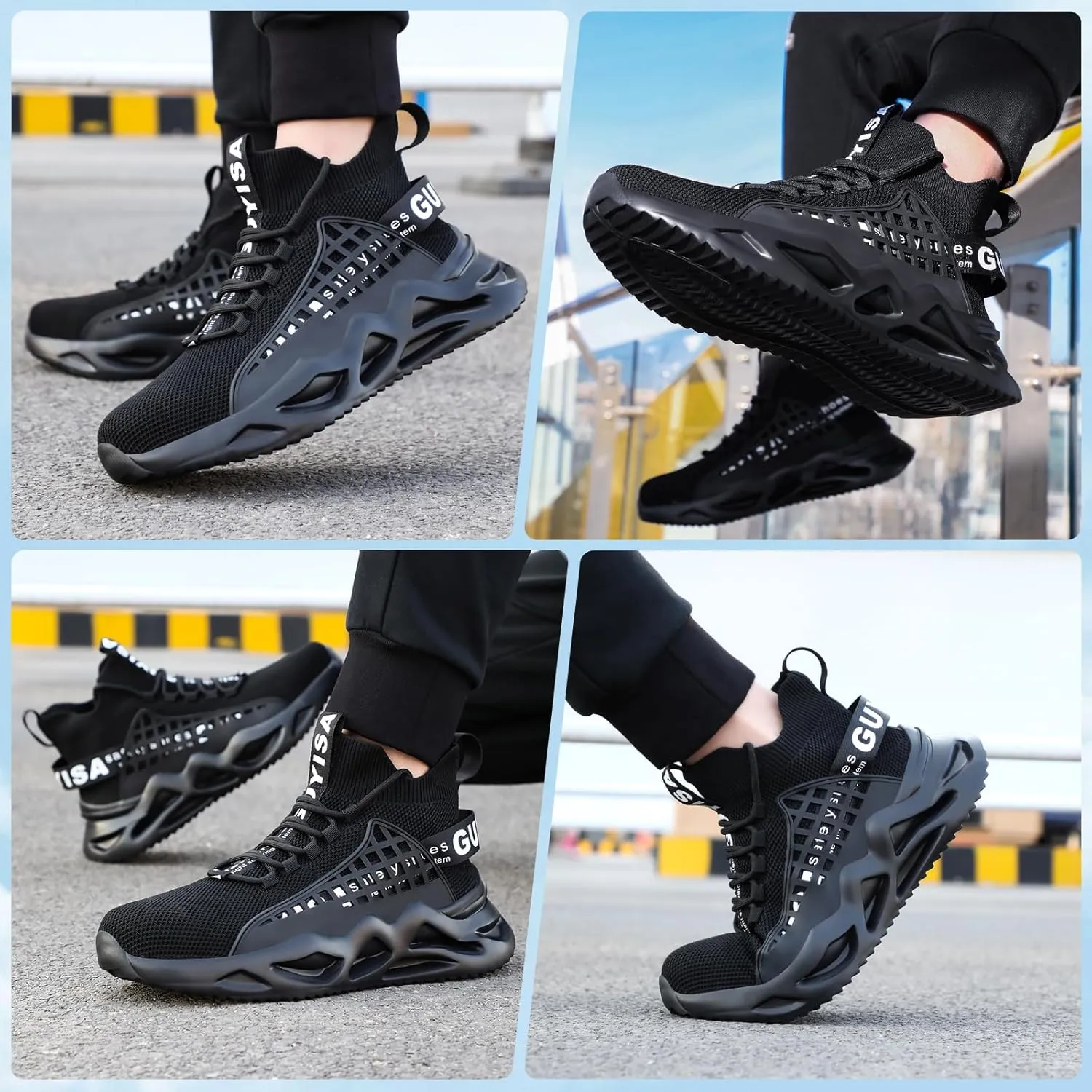 Steel Toe Shoes for Men Comfortable Work Shoes Safety Indestructible Puncture Proof Lightweight Steel Toe Sneakers Construction Work Utility Footwear Construction Industrial Sneakers
