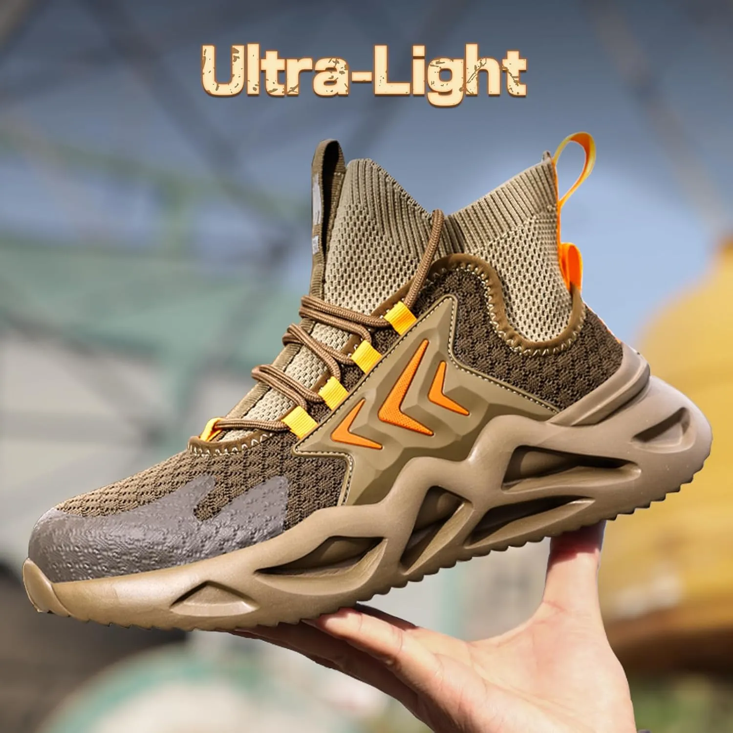 Steel Toe Shoes for Men Comfortable Work Shoes Safety Indestructible Puncture Proof Lightweight Steel Toe Sneakers Construction Work Utility Footwear Construction Industrial Sneakers