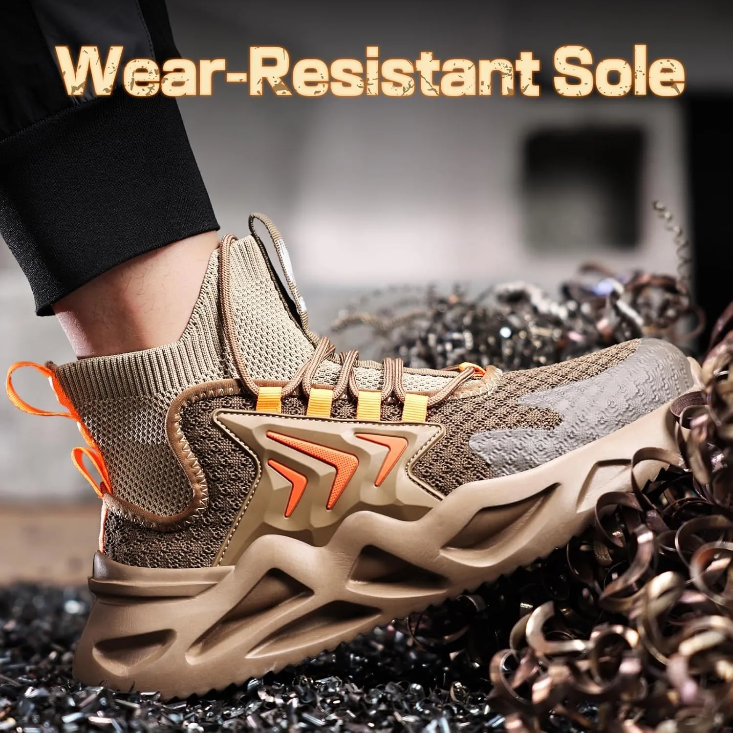 Steel Toe Shoes for Men Comfortable Work Shoes Safety Indestructible Puncture Proof Lightweight Steel Toe Sneakers Construction Work Utility Footwear Construction Industrial Sneakers