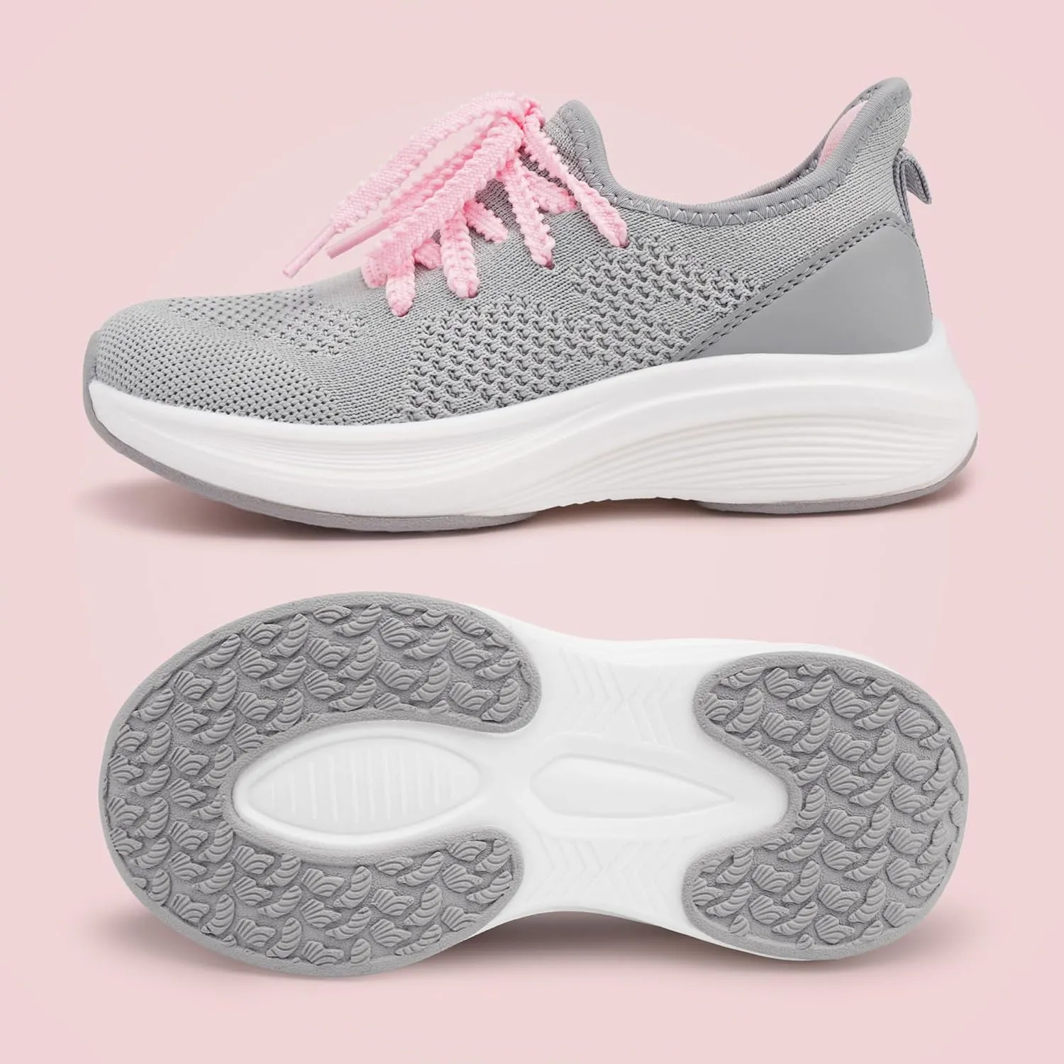 Stelle Girls Sneakers Kids Tennis Running Walking Shoes Slip-On Athletic Non Slip Lightweight Breathable Sport Shoes for Little/Big Kid