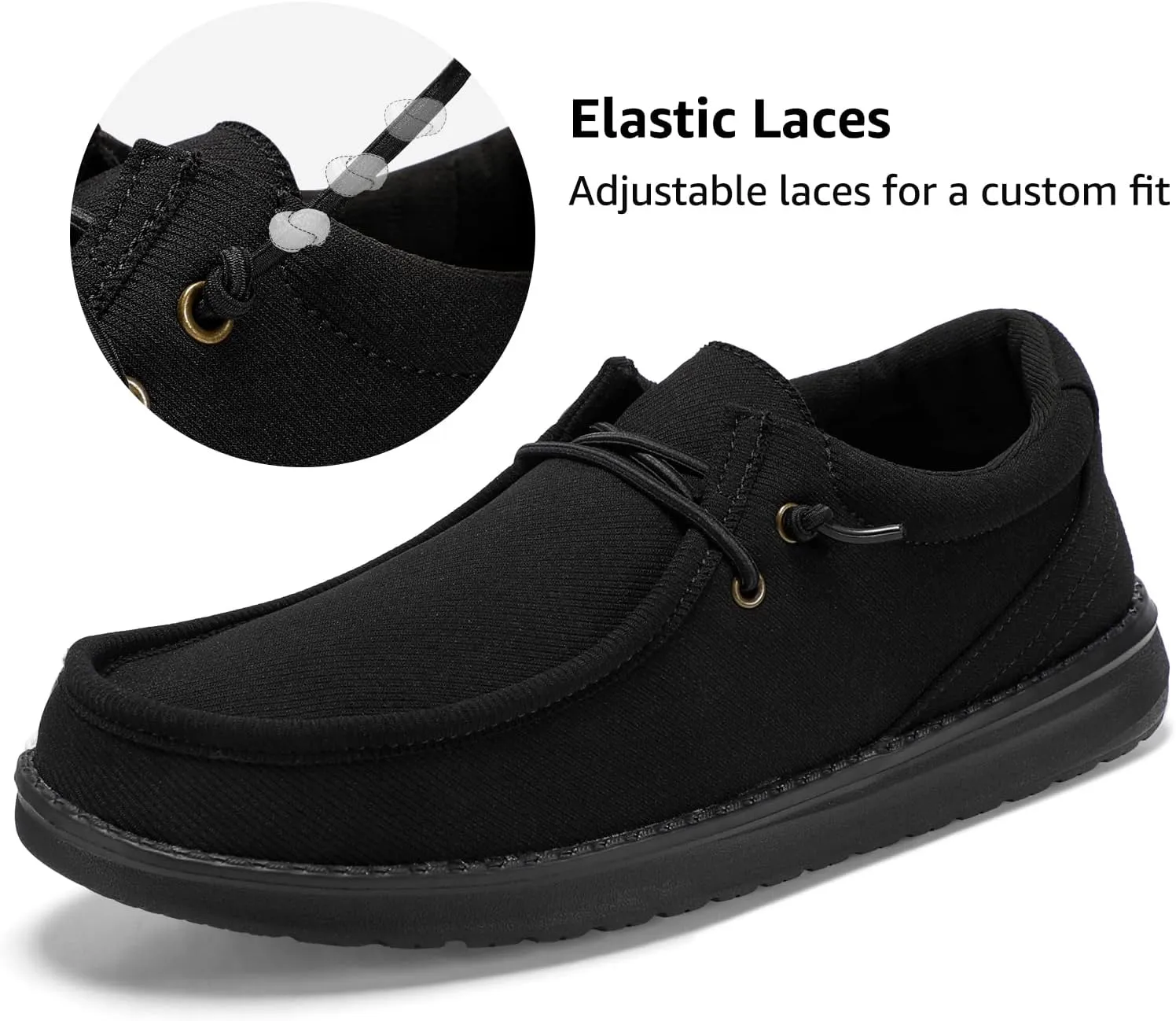 STQ Men's Orthopedic Lace up Loafers Ultralight Casual Boat Shoes with Arch Support
