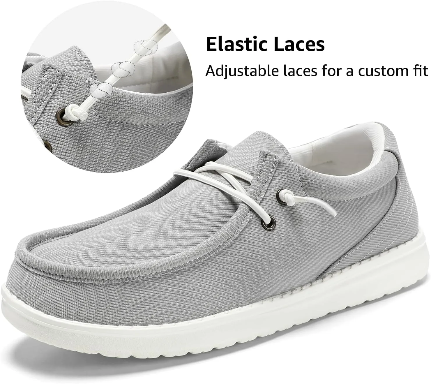 STQ Men's Orthopedic Lace up Loafers Ultralight Casual Boat Shoes with Arch Support