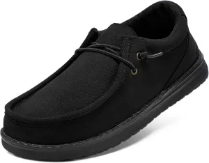 STQ Men's Orthopedic Lace up Loafers Ultralight Casual Boat Shoes with Arch Support