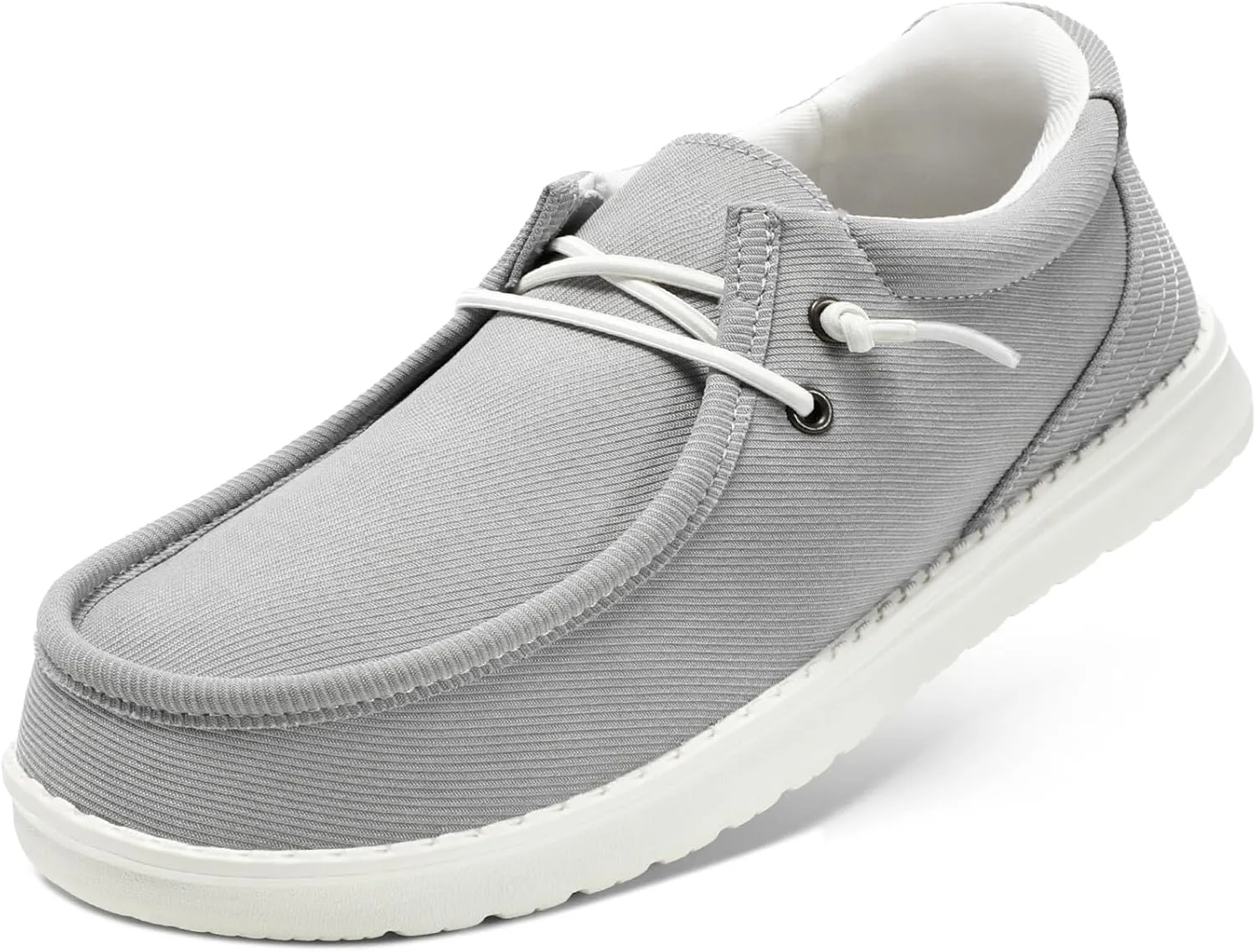 STQ Men's Orthopedic Lace up Loafers Ultralight Casual Boat Shoes with Arch Support