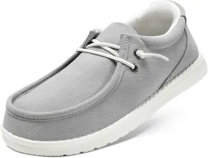 STQ Men's Orthopedic Lace up Loafers Ultralight Casual Boat Shoes with Arch Support