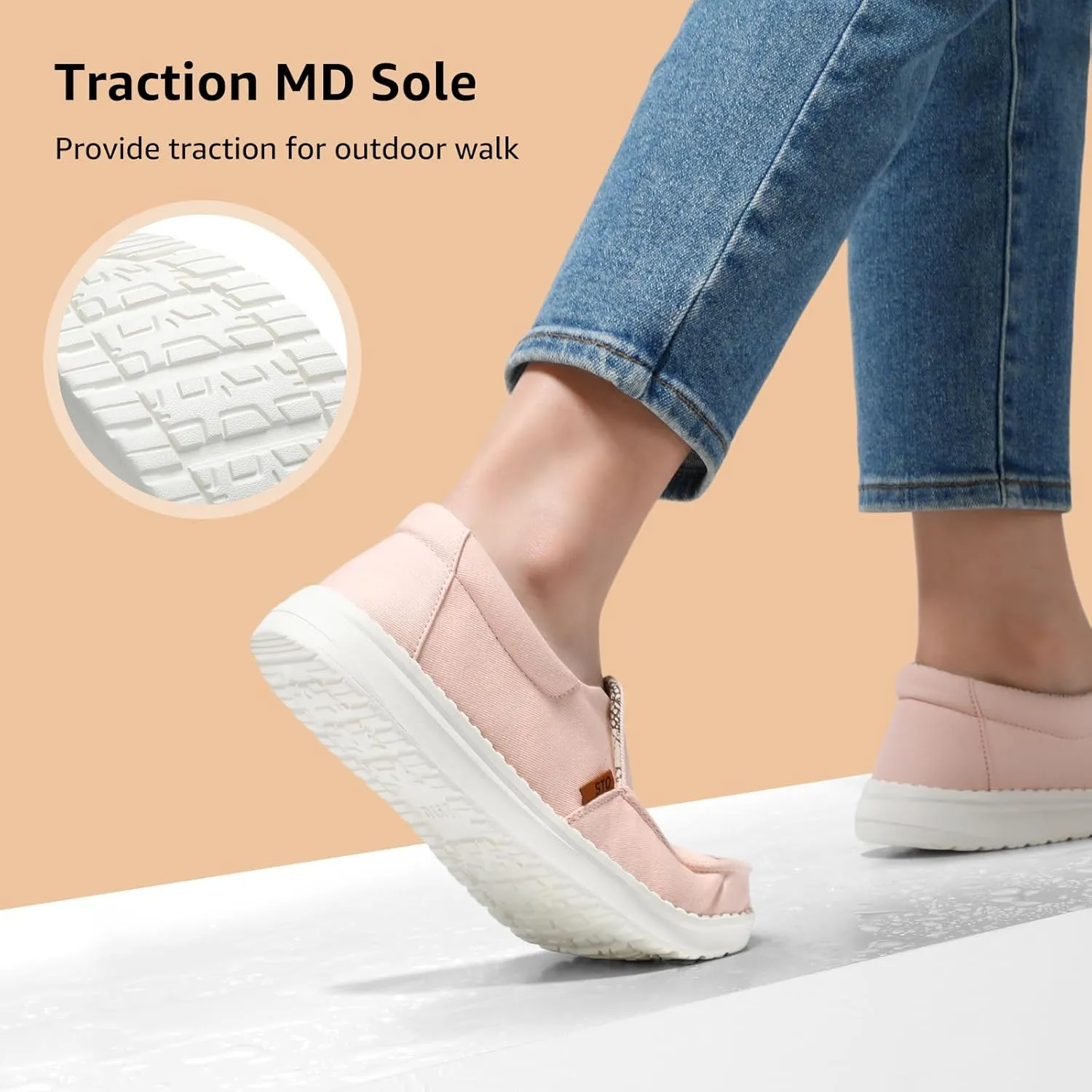 STQ Slip on Boat Shoes for Women Orthopedic Casual Loafers with Arch Support
