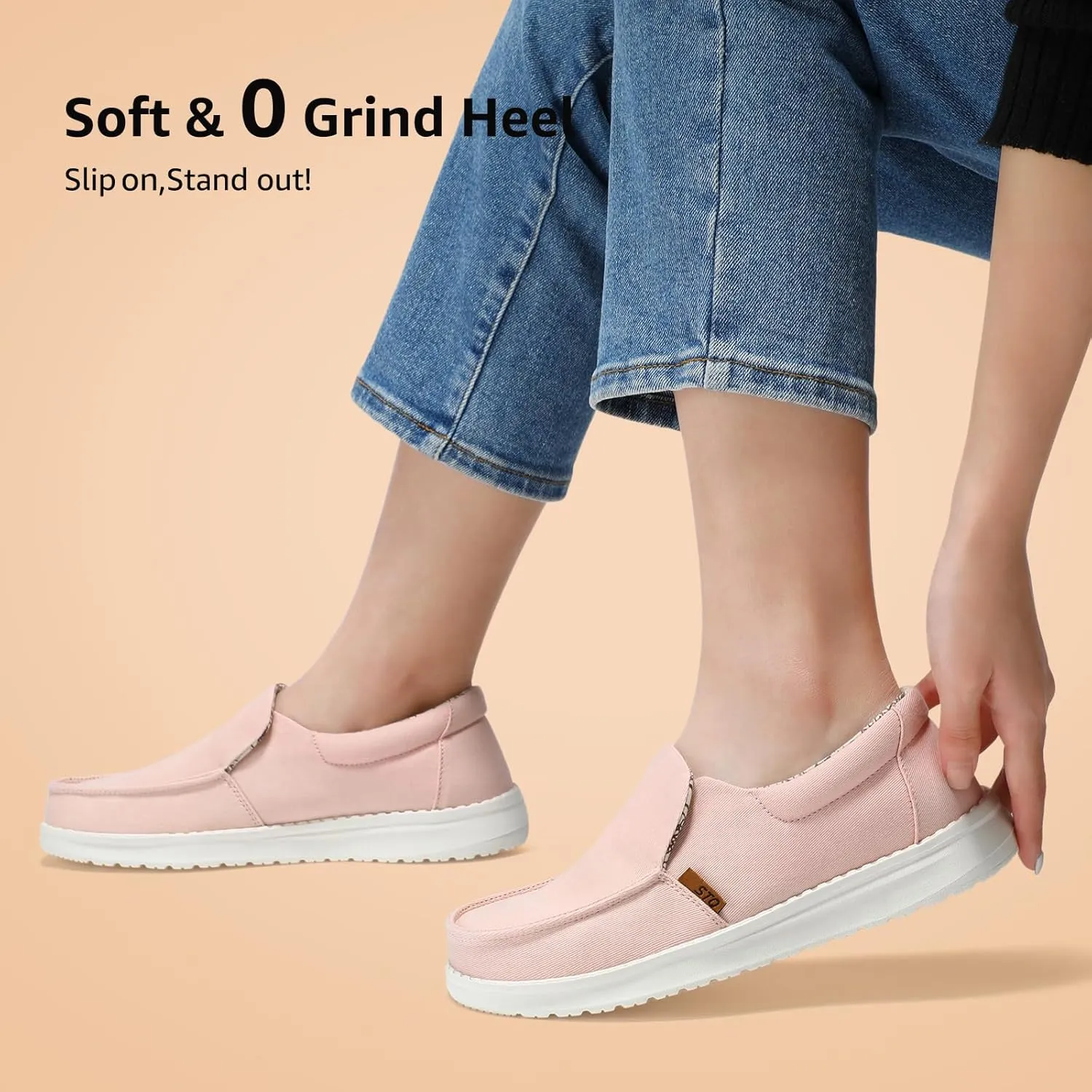 STQ Slip on Boat Shoes for Women Orthopedic Casual Loafers with Arch Support