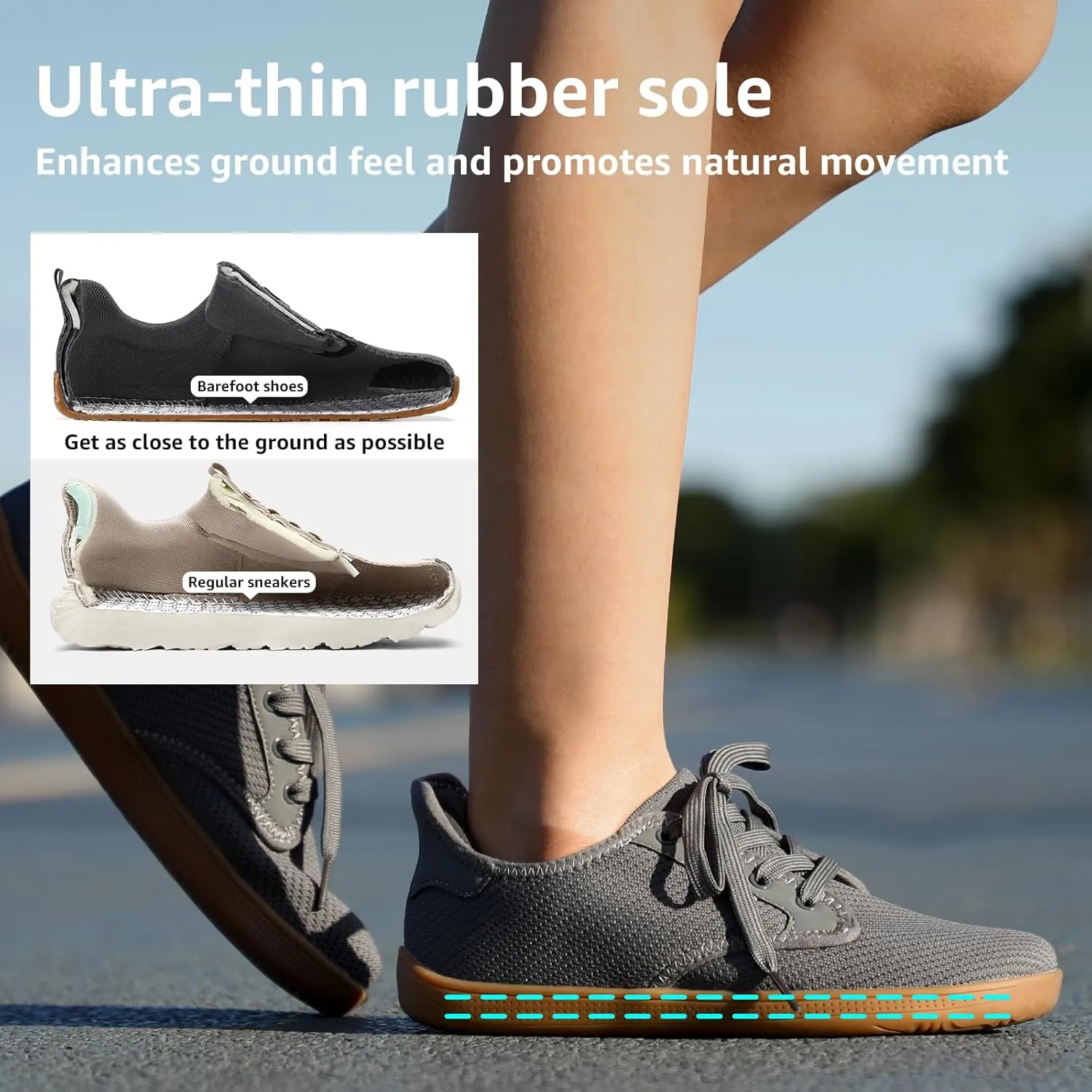 STQ Wide Toe Box Barefoot Shoes Women Minimalist Zero Drop Trail Running Sneakers Width Grounded Walking Tennis Footwear for Hiking Athletic Crossfit Workout Gym Training