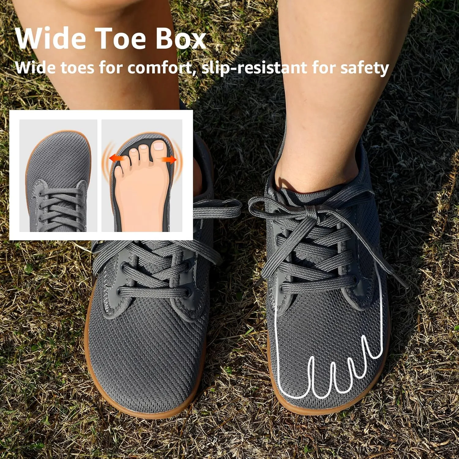 STQ Wide Toe Box Barefoot Shoes Women Minimalist Zero Drop Trail Running Sneakers Width Grounded Walking Tennis Footwear for Hiking Athletic Crossfit Workout Gym Training
