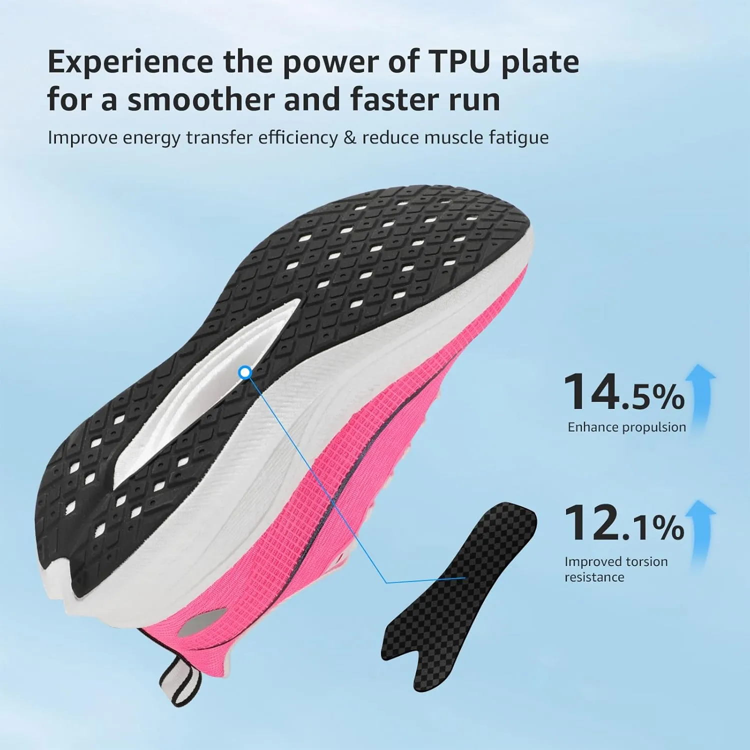 STQ Women Carbon Plate Road Running Shoes Ultra Light Cushion Sole