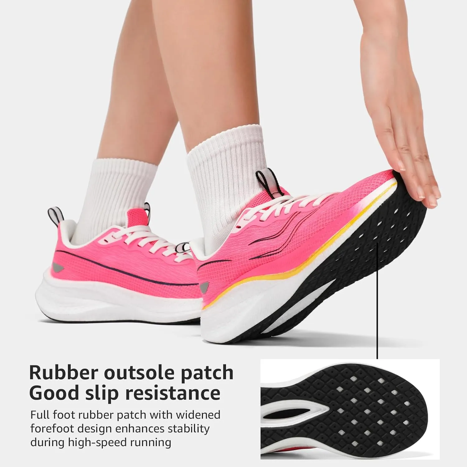 STQ Women Carbon Plate Road Running Shoes Ultra Light Cushion Sole
