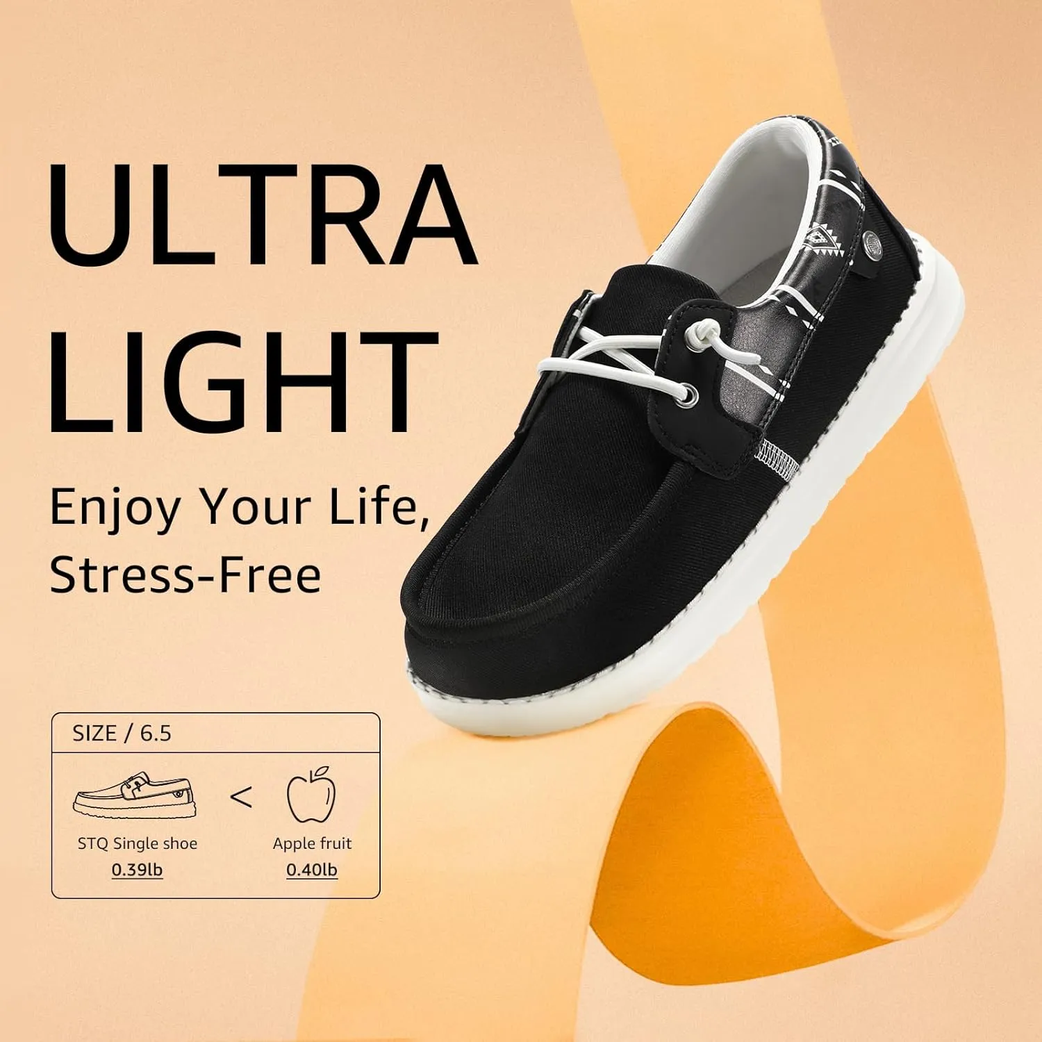STQ Women's Boat Shoes with Orthopedic Insole Slip On Business Casual Shoes for Plantar Fasciitis Lightweight Loafers