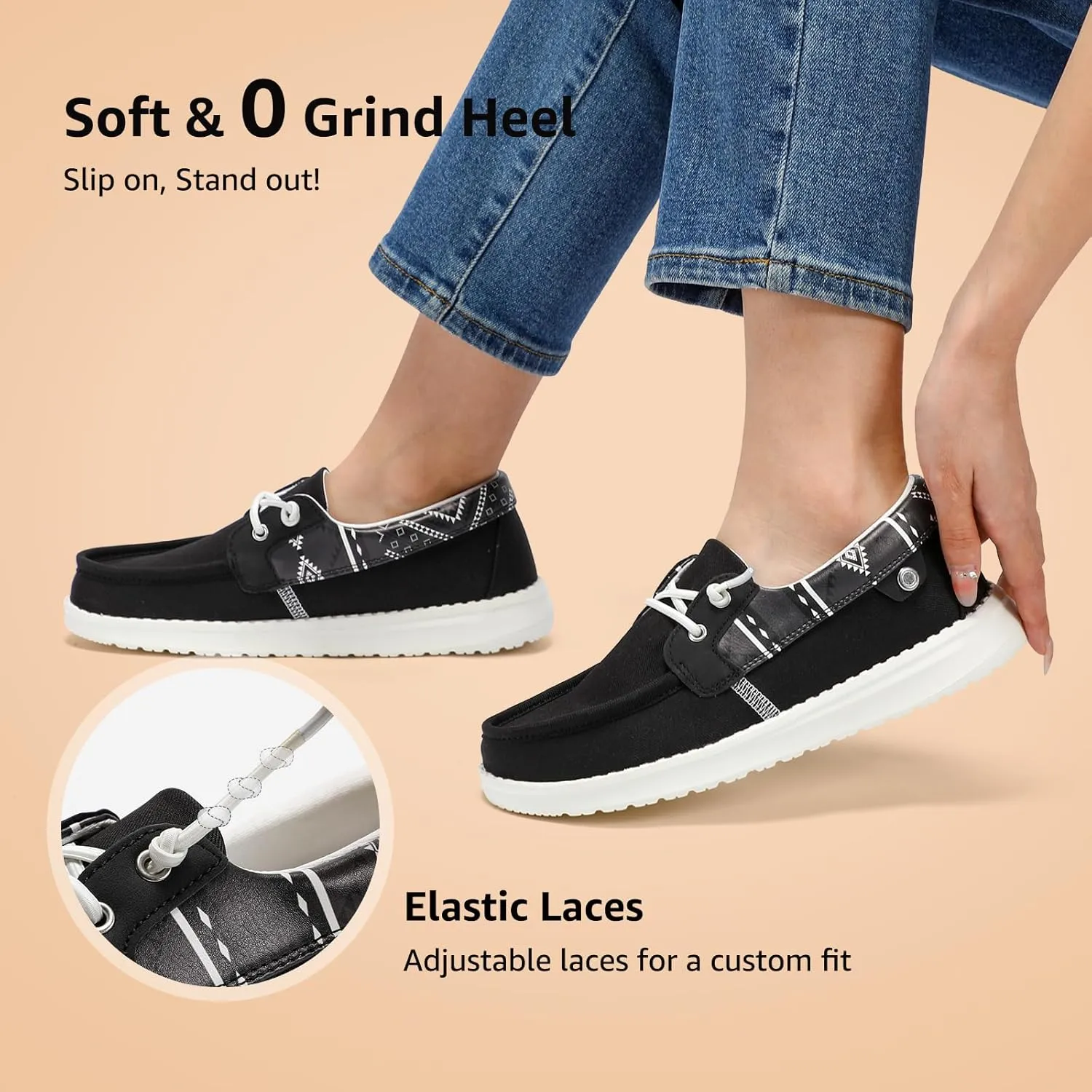 STQ Women's Boat Shoes with Orthopedic Insole Slip On Business Casual Shoes for Plantar Fasciitis Lightweight Loafers