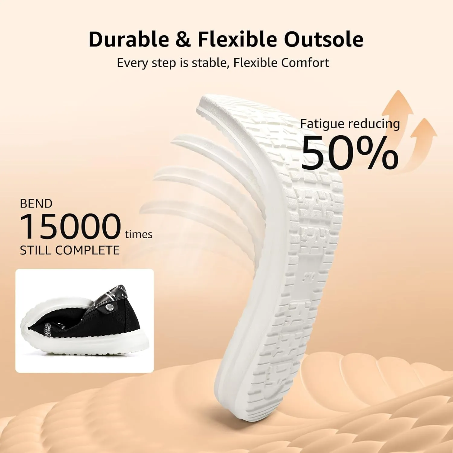 STQ Women's Boat Shoes with Orthopedic Insole Slip On Business Casual Shoes for Plantar Fasciitis Lightweight Loafers
