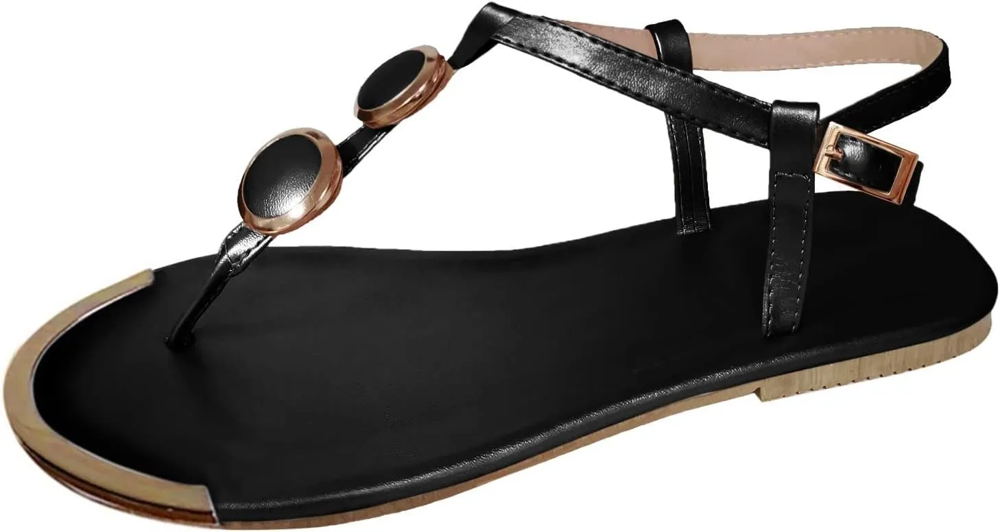 Summer Beach Sandals for Women 2025,Crystal Rhinestone Pearl Flat Sandals for Women Dressy Bling Sparkly Thong Sandals Comfortable T Strap Slip-On Shoes Casual Walking Sandals Strappy Sandals ﻿