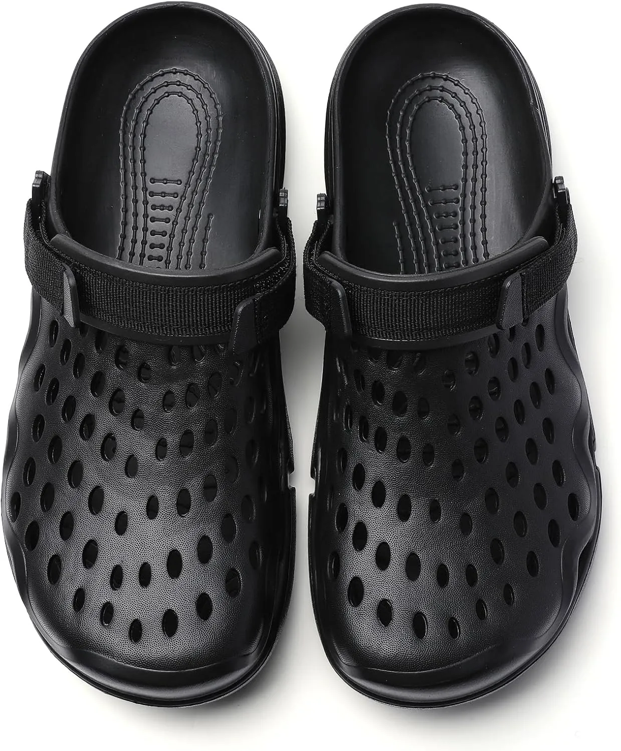 Summer Shoes, EVA Garden Clogs, Breathable Lightweight Mules, Men Outdoor Shoes with Adjustable Heel Strap, 3 Colors