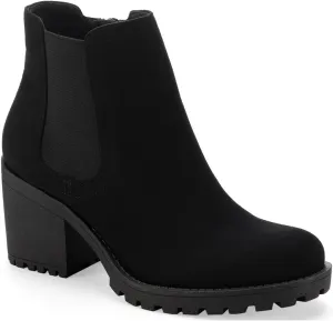 SUN STONE Womens Morghan Microfiber Booties Ankle Boots Black 10 Medium (B,M)