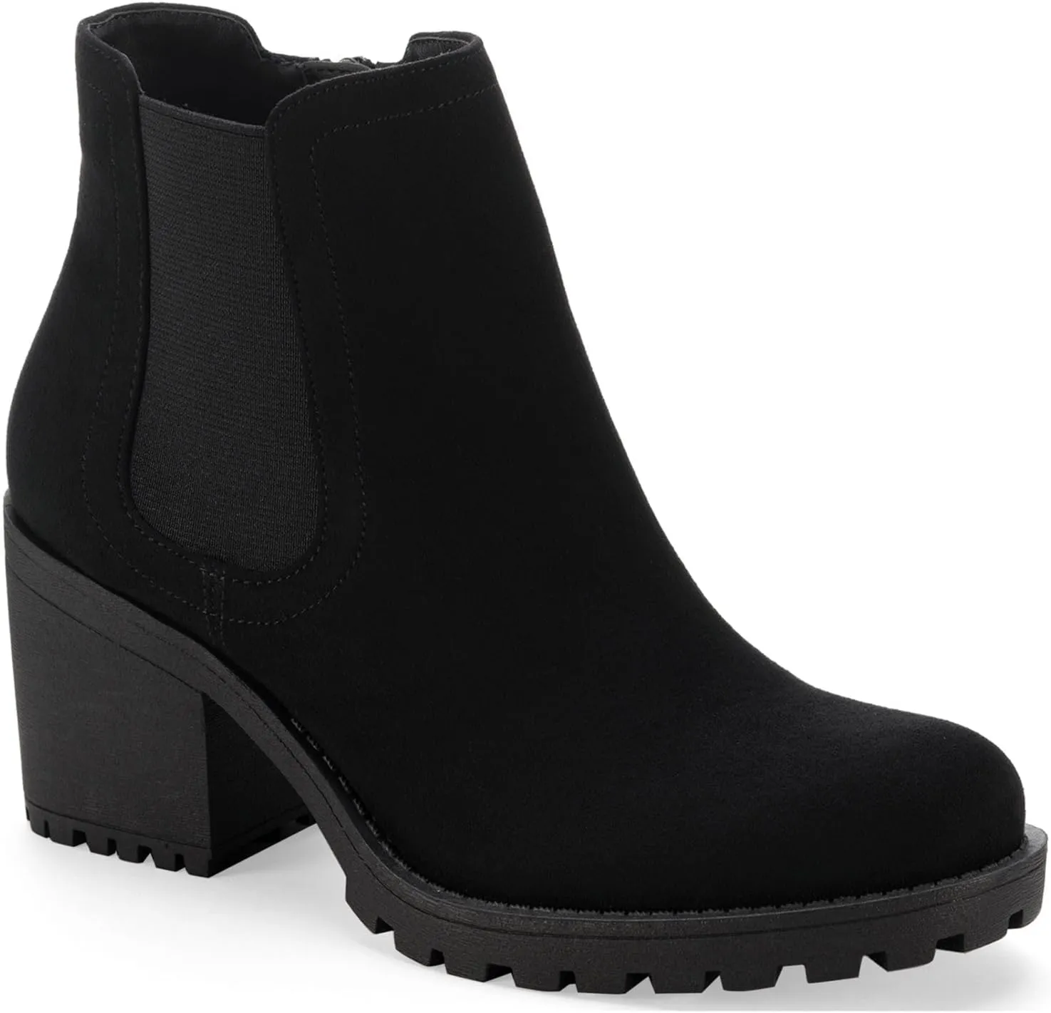 SUN STONE Womens Morghan Microfiber Booties Ankle Boots Black 10 Medium (B,M)