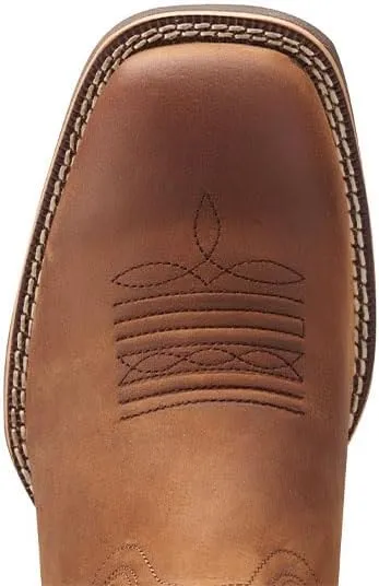 SUREWAY Cowboy Boots For Men - Mens Square Toe Western Boot With Flag,Oil/Slip Resistant,Durable Fashionable Classic Pull on Boots