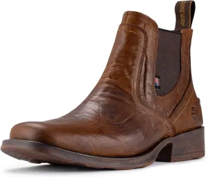 SUREWAY Cowboy Boots for Men - Square Toe Mens Western Slip on Boots, Slip Resistant Country Boots, Durable Comfortable, Old West Style Casual/Work/Dress Shoes