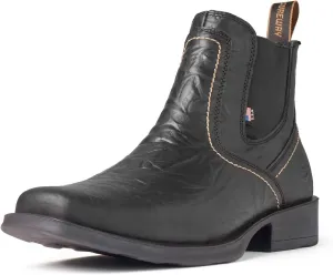 SUREWAY Cowboy Boots for Men - Square Toe Mens Western Slip on Boots, Slip Resistant Country Boots, Durable Comfortable, Old West Style Casual/Work/Dress Shoes