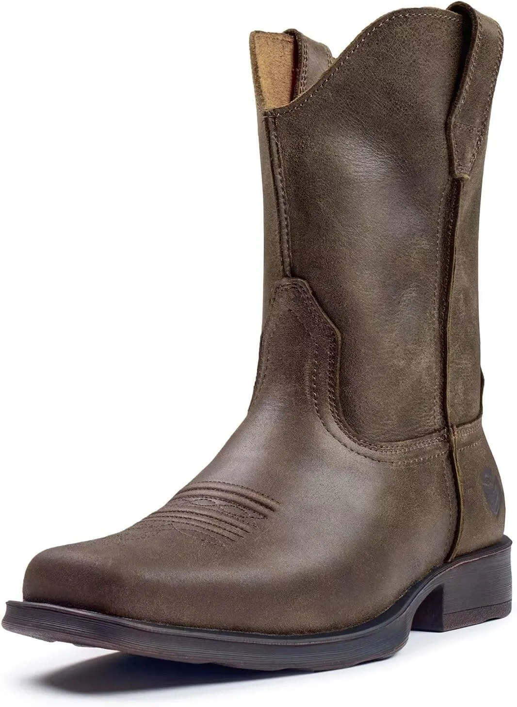 SUREWAY Mens Western Chelsea Cowboy Boots, Square Toe Casual/Work/Dress Boots, Ankle Length, Retro Stylish, Durable Comfortable, All-Weather