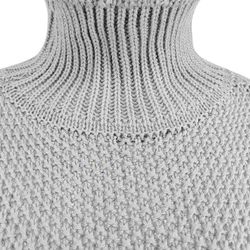 Sweaters for Women Oversized Turtleneck Batwing Sleeve Knitted Sweaters Casual Loose Warm Solid Color Pullover Tops