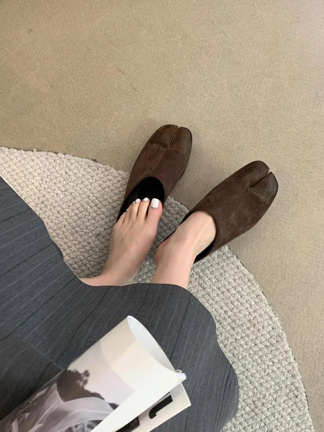 Tabi Shoes Flats Split Toe Mules Ballet Sandals Non Slip Breathable Cute Kawaii Fashion Trendy Elegant Casual Comfy Office Business Summer Beach Outdoors Gifts for Daughter Back to School
