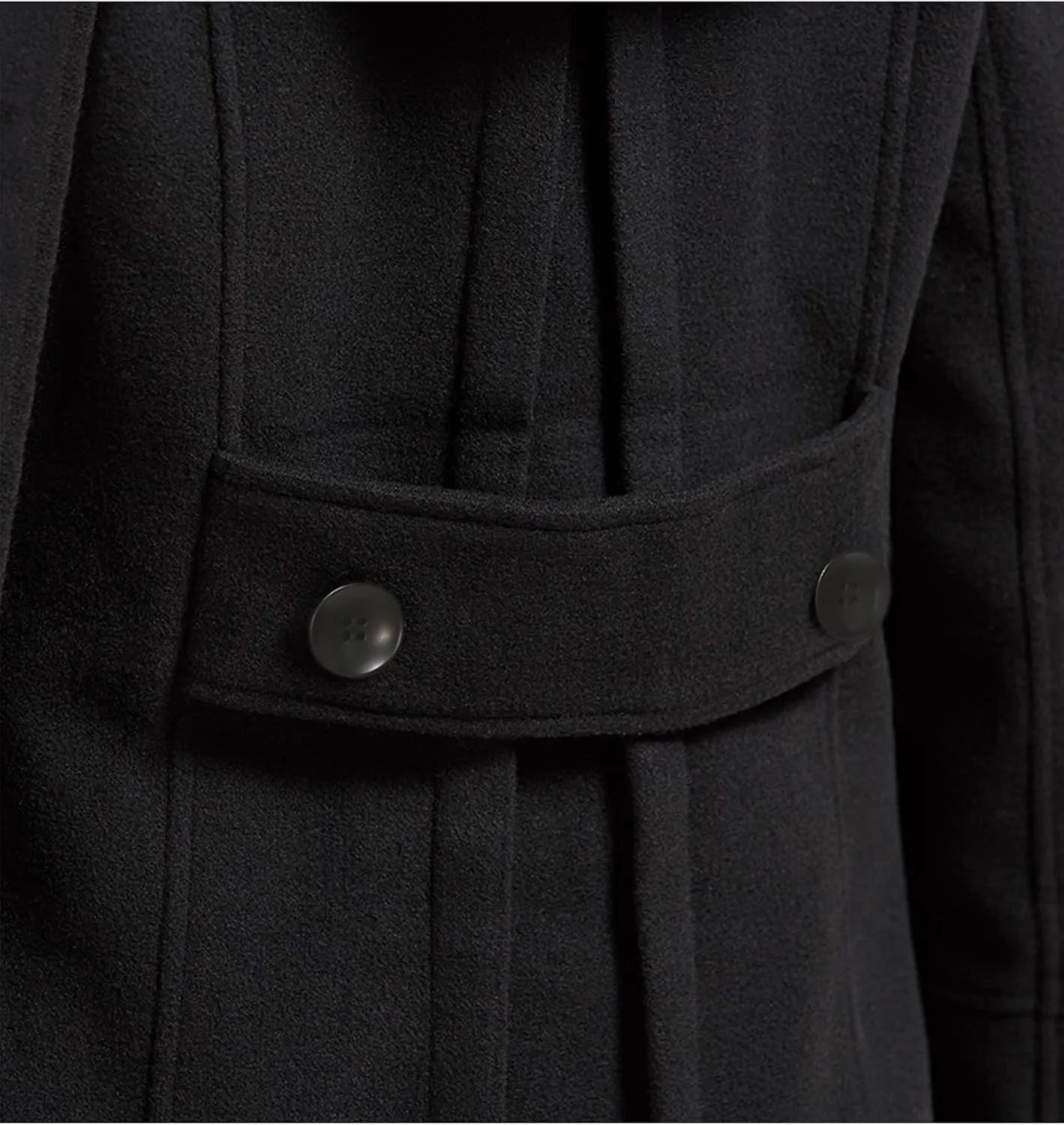 Tanming Women's Warm Double Breasted Wool Pea Coat Trench Coat Jacket with Hood