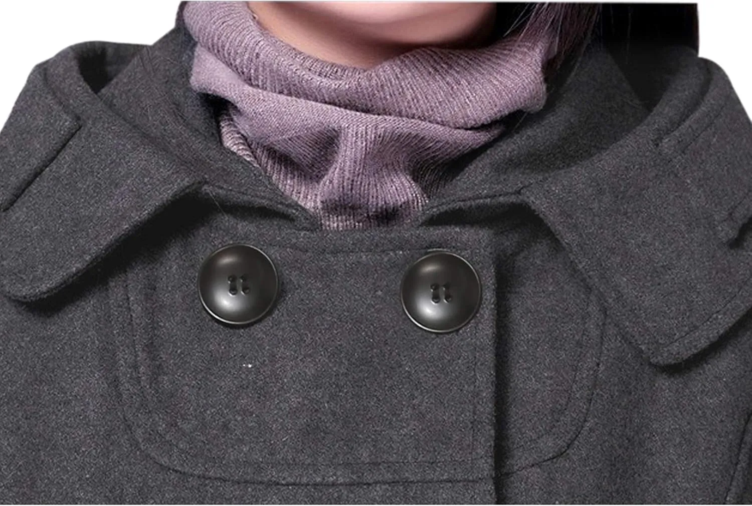 Tanming Women's Warm Double Breasted Wool Pea Coat Trench Coat Jacket with Hood