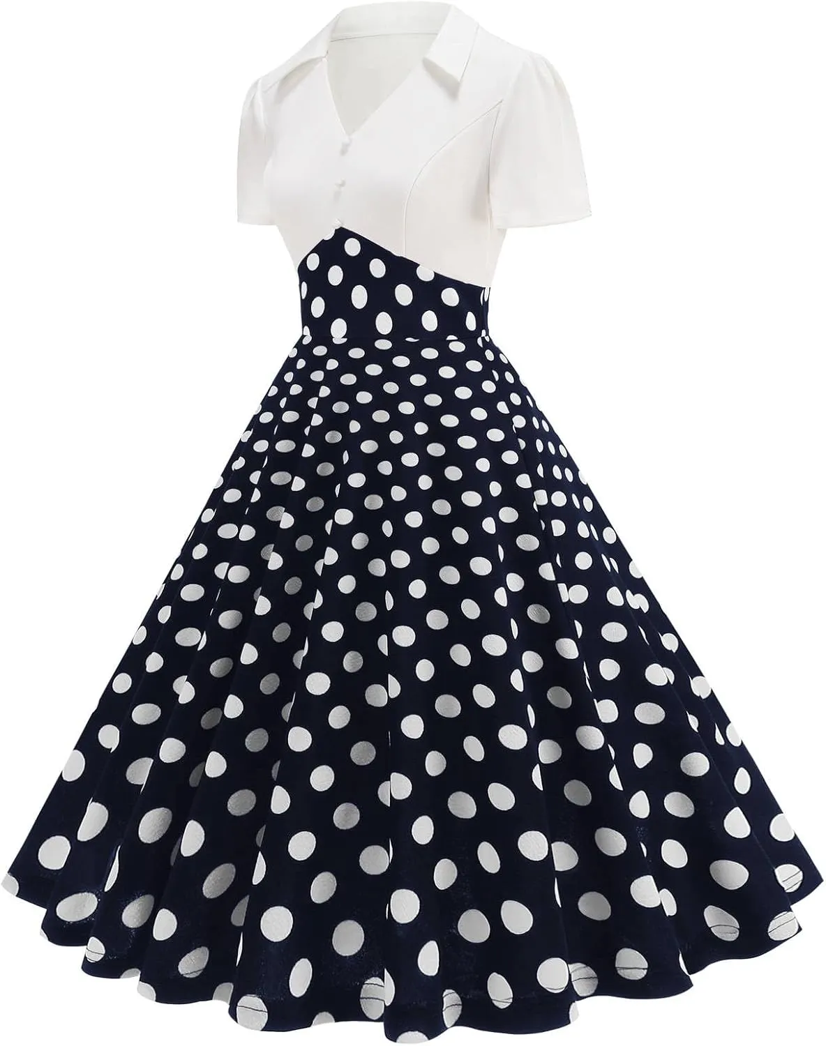 Tea Party Dress for Women 1950S 1960S Vintage Short Prom Summer Polka Dot Cocktail Swing Retro 50'S Style Dresses