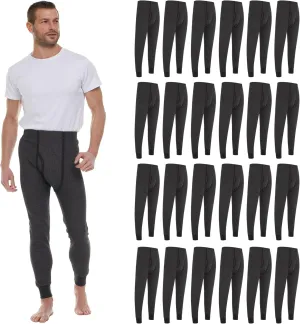 Thermal Pants for Men, Long Johns Mens Underwear Bulk Wholesale, Cotton, Solid Colors, Shelter Donations