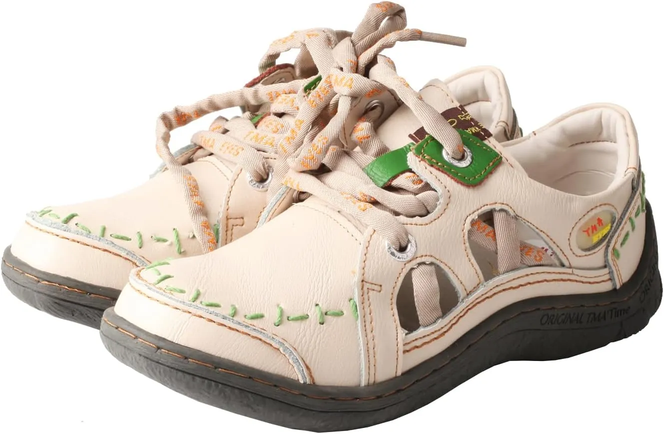 TMA EYES Women's lace-up Casual Comfortable Flat Fashion Walking Non-Slip Shoes