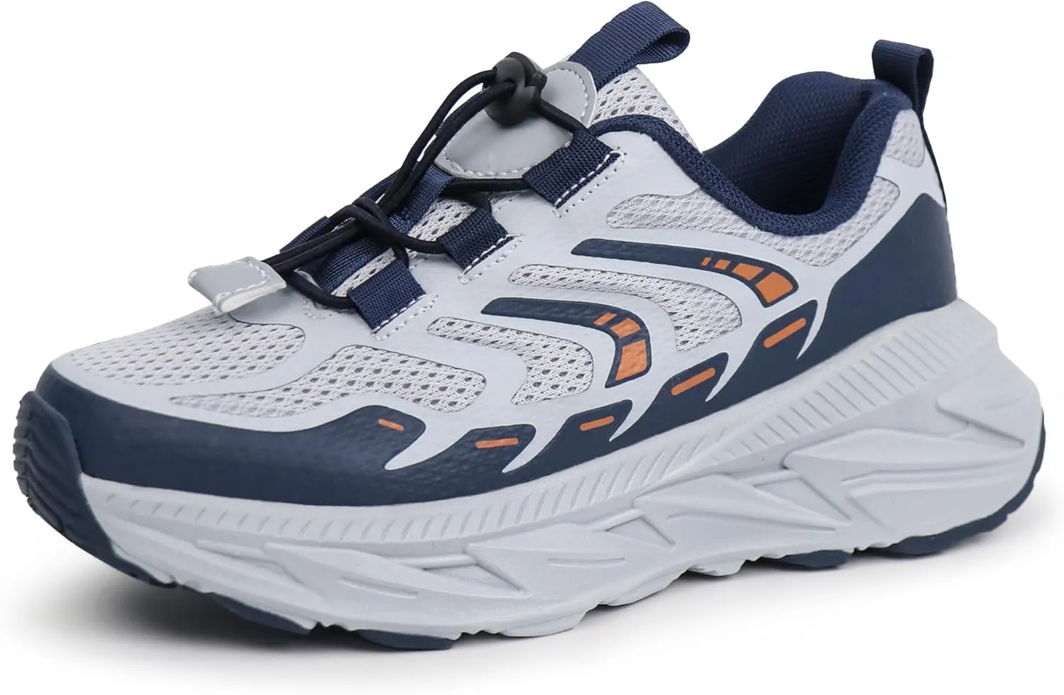Tobfis Kids Boys Girls Arch Support Bungee Trail Running Tennis Hiking Athletic Shoes Lightweight Breathable Walking Sneakers(Toddler/Little Kid/Big Kid)