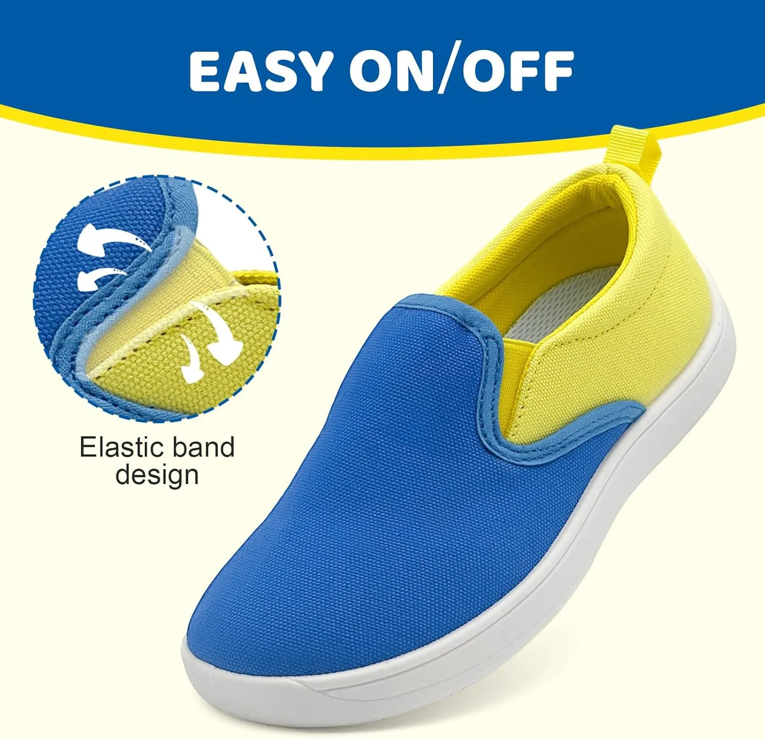 Toddler Kids Wide Barefoot Shoes Girls Boys Slip On Canvas Sneakers Comfortable Skin Friendly Walking Kids Shoes