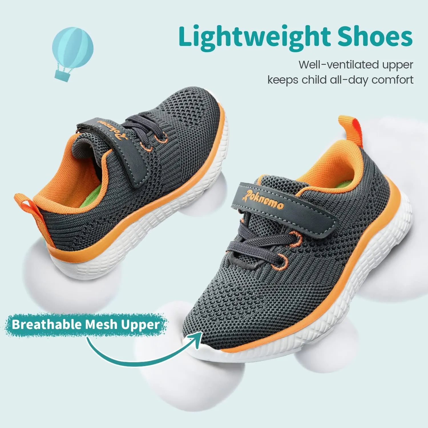 Toddler Tennis Shoes Boys Girls Athletic Running Sneakers Lightweight Little Kids Walking Shoes Slip-on Shoes