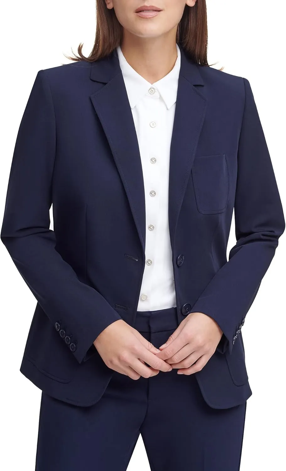 Tommy Hilfiger Women's Work Two Button Blazer Jackets