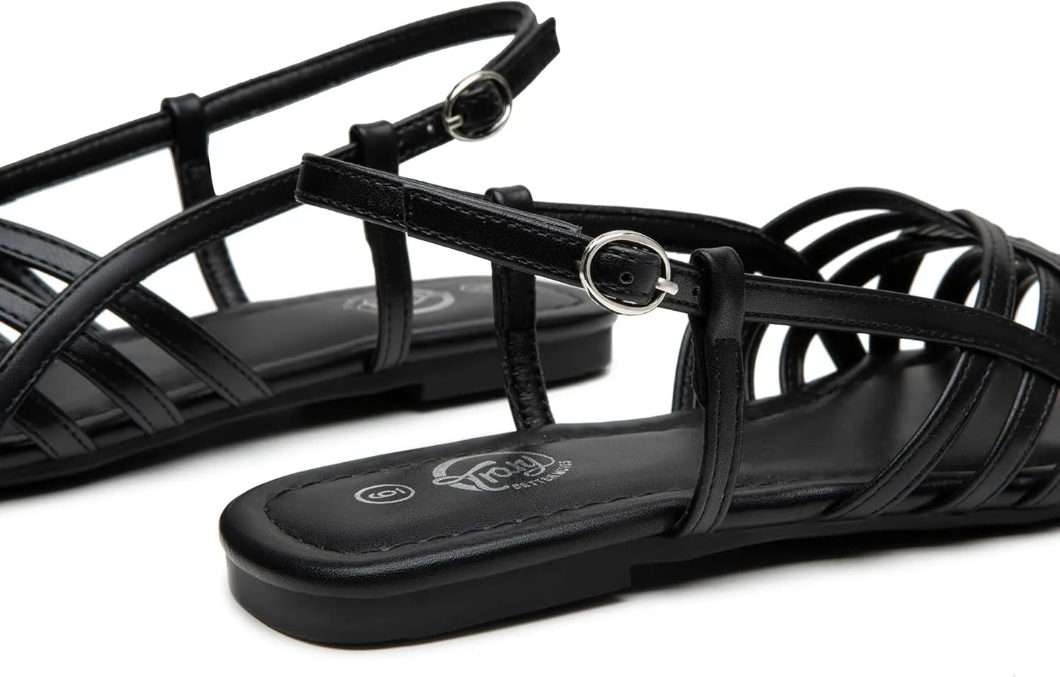 Trary Women's Flat Sandals Gladiator Sandals for Women Comfortable Ankle Strap Sandals Casual Fisherman Strappy Sandals for Women Dressy Summer Beach Shoes