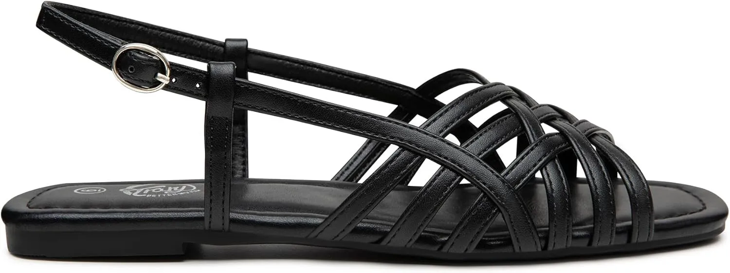 Trary Women's Flat Sandals Gladiator Sandals for Women Comfortable Ankle Strap Sandals Casual Fisherman Strappy Sandals for Women Dressy Summer Beach Shoes