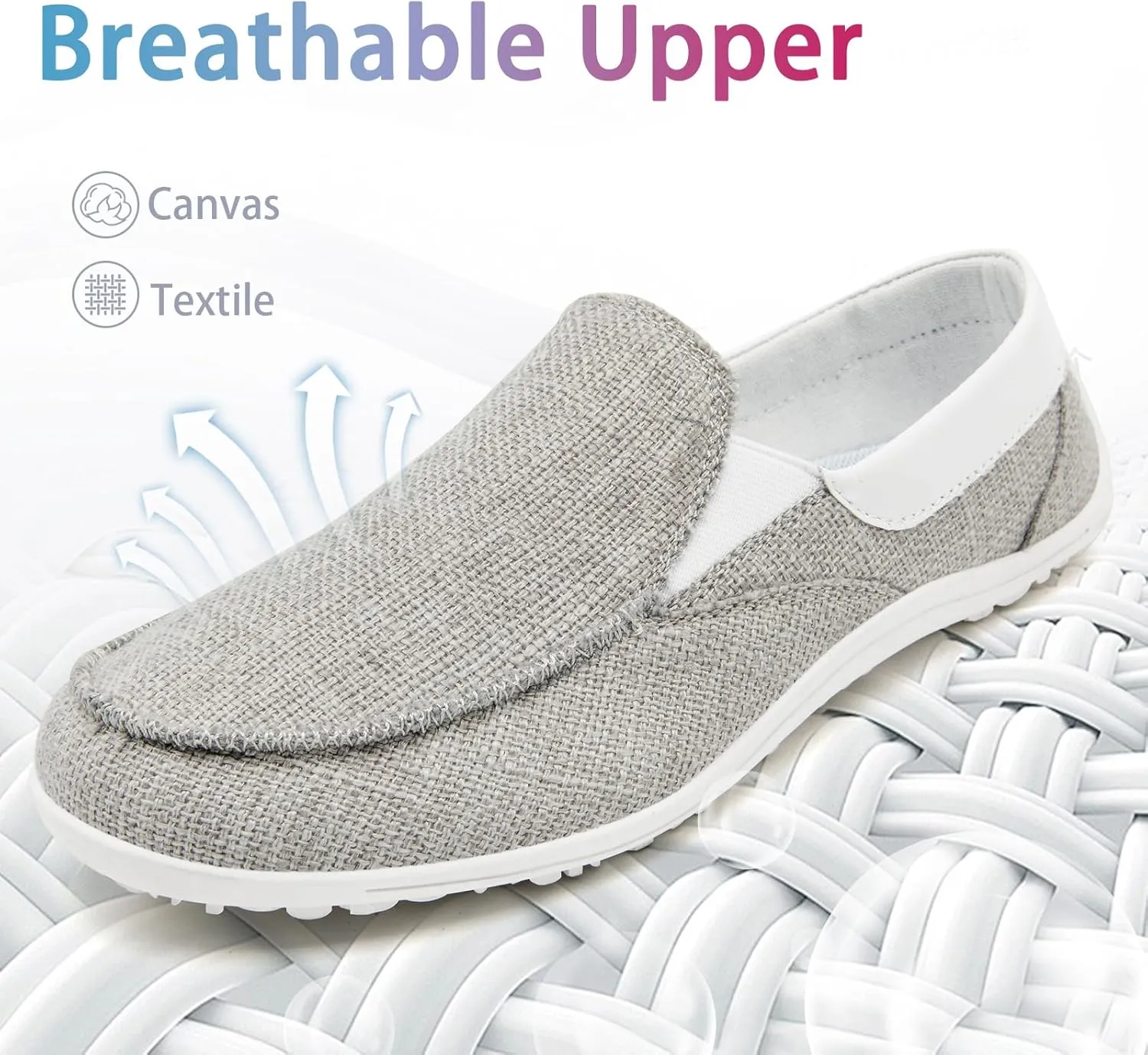 Tvtaop Women's Grey Casual Fashion Sneakers, Slip-On, Low Top, Non-Slip, Lightweight, Breathable, All-Day Comfort, Zero-Drop Sole, Versatile, Adult US Women's Sizes