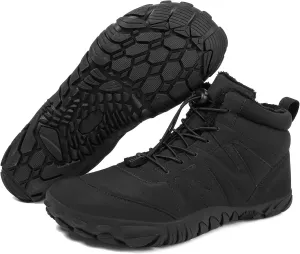 Unisex Winter Snow Sneakers - Solid Color, Slip-Resistant, Warm Fabric-Lined Mesh Upper, Rubber Sole, Cushioned Fabric Insole, Hiking and Walking Shoes for Men and Women