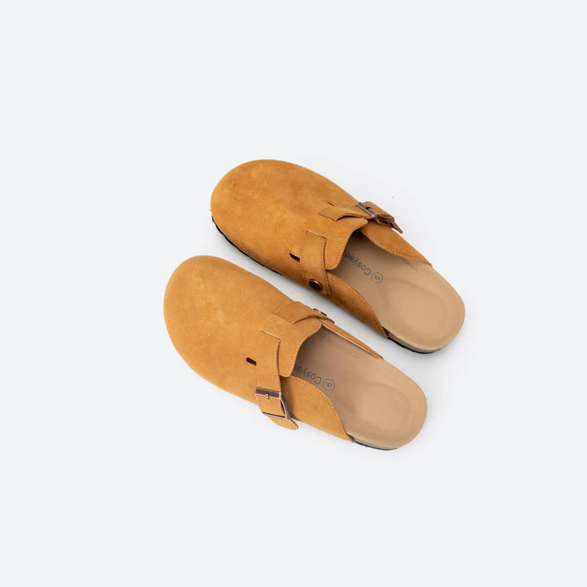 Unixsex Cork Suede Clogs and Mules,Leather Clog Women,Suede Clog Men,Soft Leather Sandal,House Slipper,Skin-Friendly Footbed,Adjustable Buckle,Arch Support