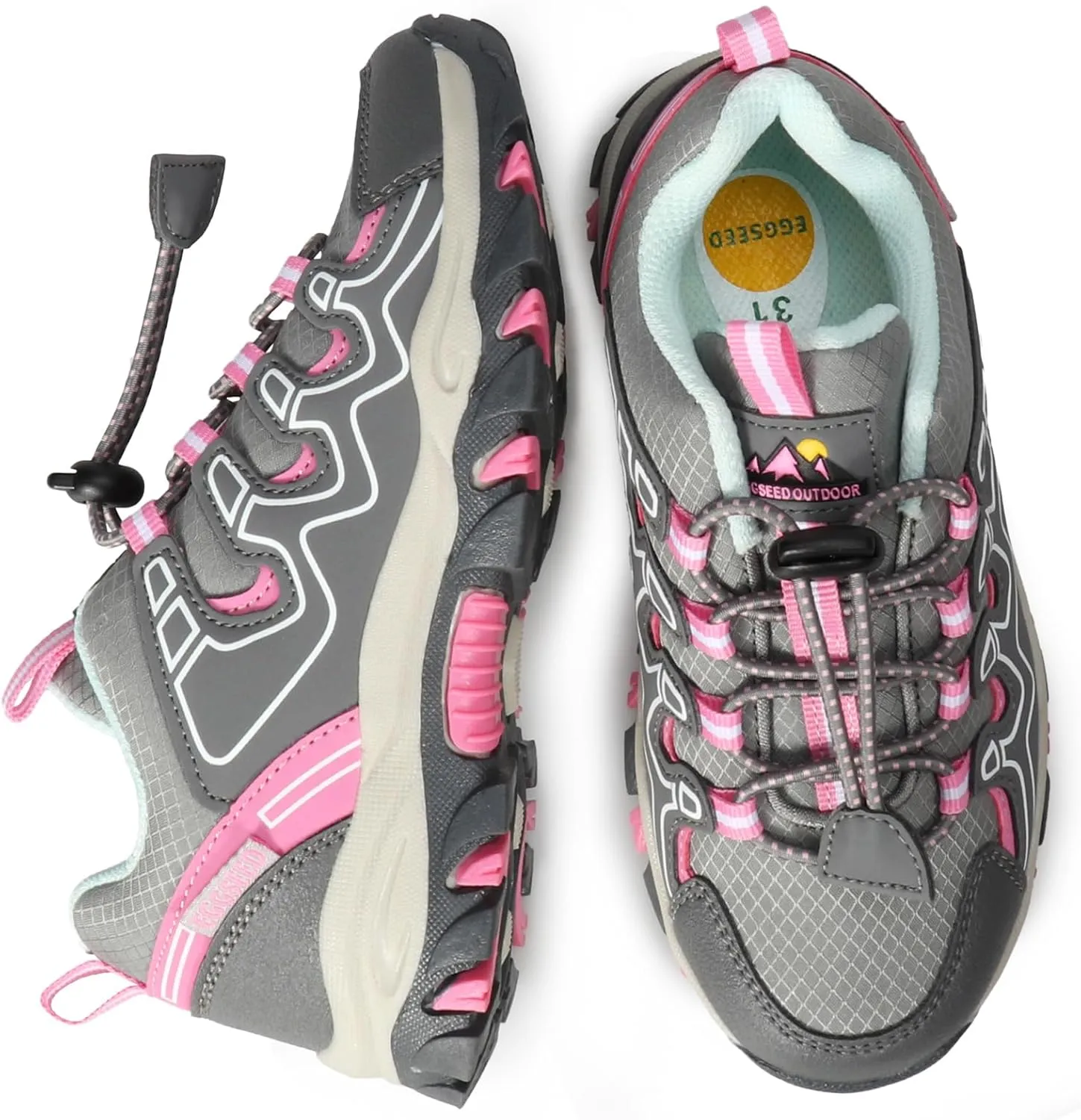 UOVO Boys Girls Hiking Shoes Kids Waterproof Running Trail Fashion Sneakers Breathable Lightweight Non-Slip Outdoor Walking Sports Shoe(Little/Big Kids)