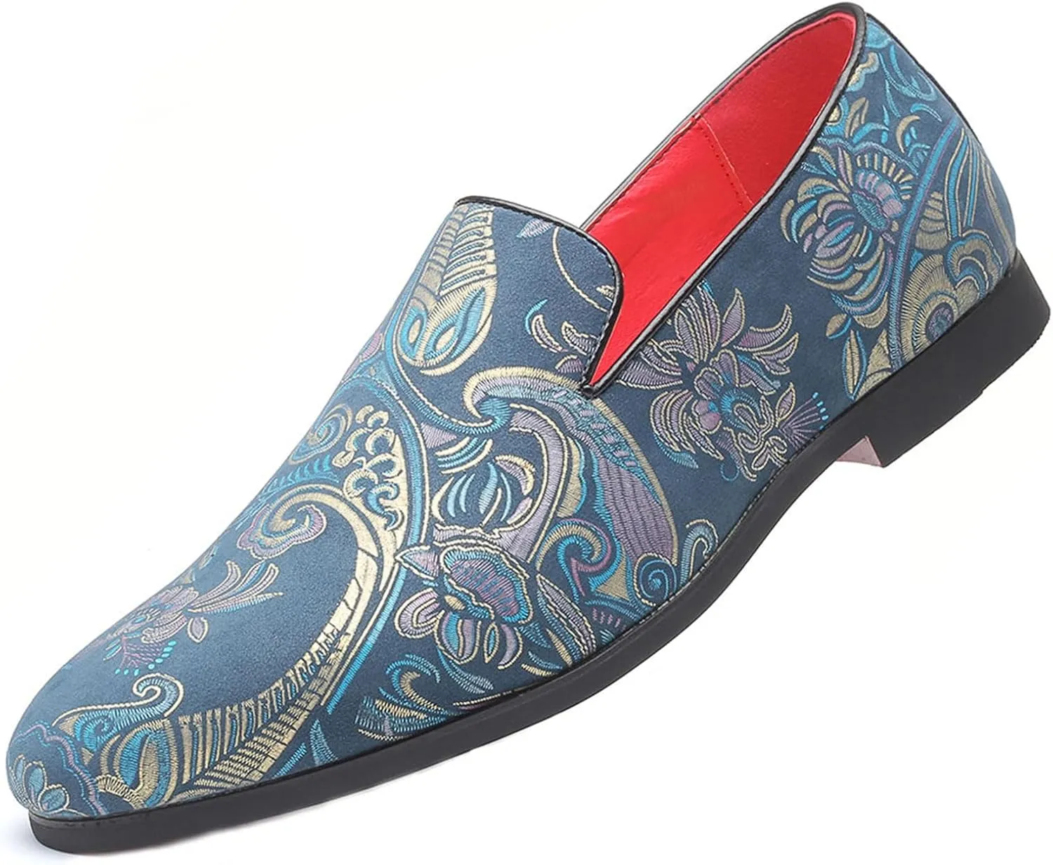 Venshine Mens Dress Loafers Slip On Shoes Glitter Wedding Party Prom Shoes
