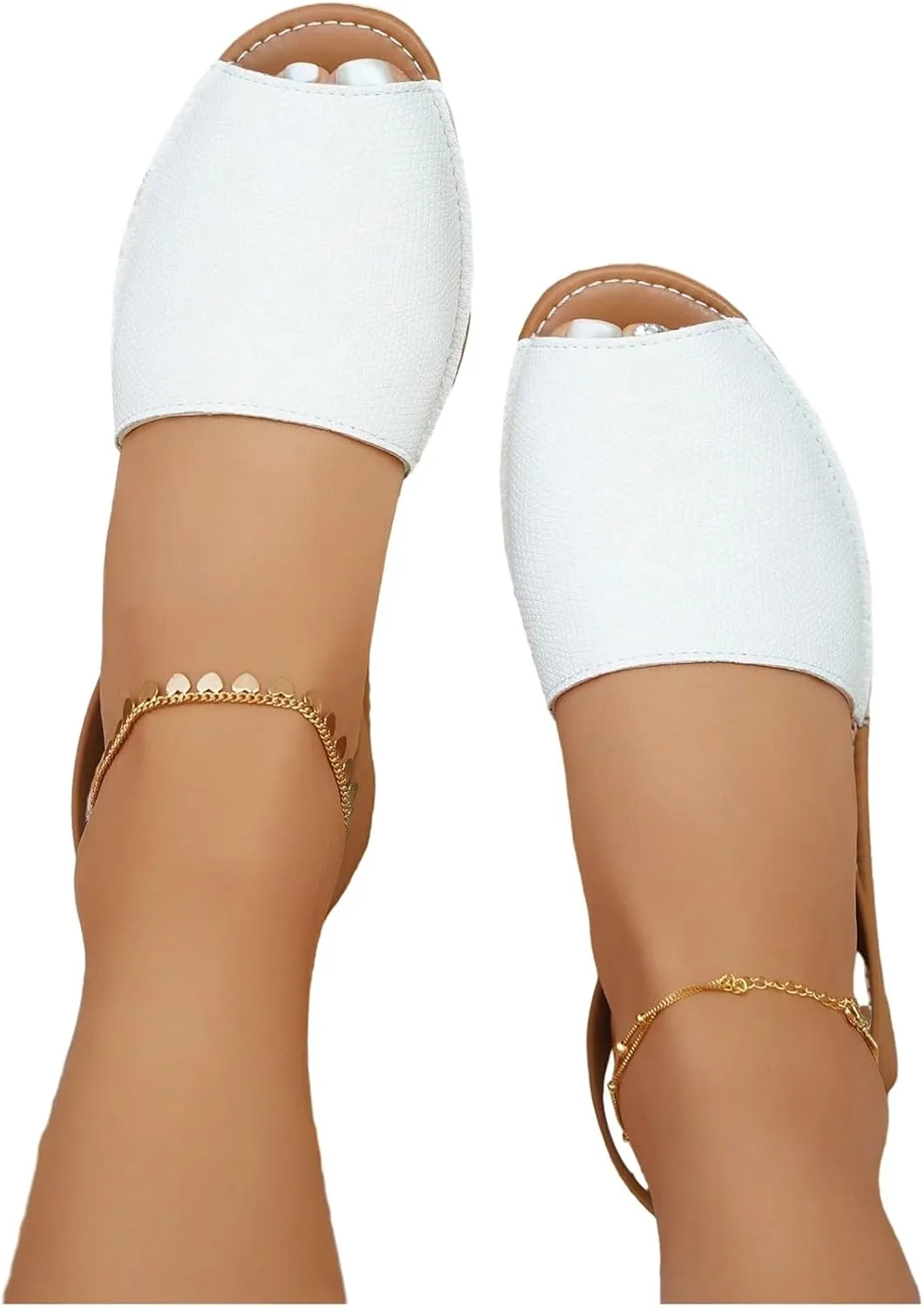 Verdusa Women's Peep Toe Flat Sandals Casual Slingback Sandals